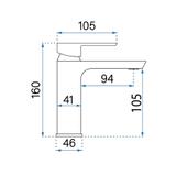 Rea Argus Black Low slavina za umivaonik