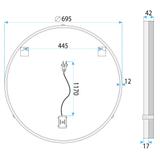 LUSTRO ŚCIENNE LED Z RAMĄ 70cm BL805