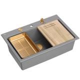 Granite sink MARC 110 WORKSTATION Grey Metallic