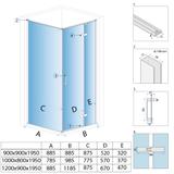 Shower enclosure Rea Bruno 100x80 Brush Gold