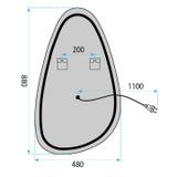 LUSTRO ŚCIENNE LED ART 90x50 cm
