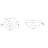 Lavabo da appoggio Rea Vegas White Rose Gold Edge