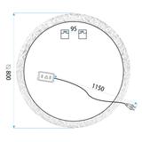 Veidrodis LED 80cm 108