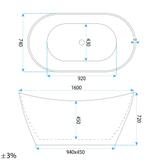 Brīvistāvoša vanna Rea Ferrano Slim 160