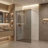 Walk-in dušas siena Rea Flexi Grey / Brush Copper 120