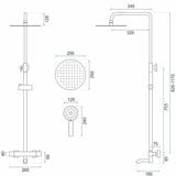 Duschgarnitur mit Thermostat REA Lungo Gold Brush