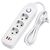Listwa zasilająca Przedłużacz 3 gniazda + 2x USB-A + USB-C JNH024-3B Biały