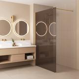 Duschwand Rea Flexi Brown / Gold 90