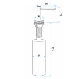 Dozownik zlewozmywakowy do płynu Rea DEX Złoty Szczotkowany