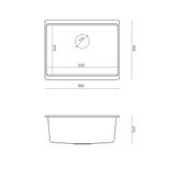 Granite sink Logan 100 Grey Metallic