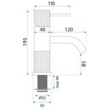 Fürdőszobai csaptelep Rea Lungo Stripe Brush Gold Low