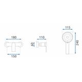 Sprchová baterie REA VERSO + ruční hlavice - broušené zlato