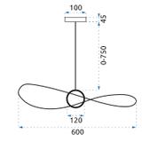 Hängelampe Led 60cm APP651-1CP