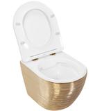 Hangende toilet Rea Carlo Mini Flat Gold Brush