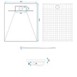 Tuš kada Bazalt White 80x100