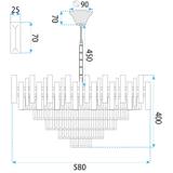 Hängelampe G052-CP 60CM GOLD