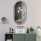 Mirror LED OVL 50x100cm Black