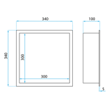 bathroom shelf 30x30 matte black