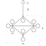 Deckenlampe Metall black XXL APP265-15C