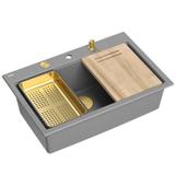 Granite sink MARC 110 WORKSTATION Grey Metallic