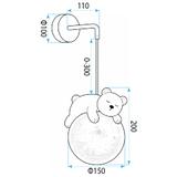 LAMPA ŚCIENNA KINKIET WHITE BEAR G161-1W