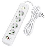 Listwa zasilająca Przedłużacz 4 gniazda + 2x USB-A + USB-C JNH021-4A Biały