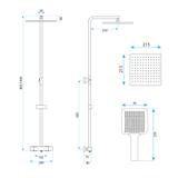 Shower set Rea Atrium Brush Gold
