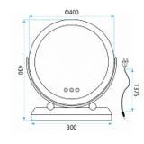 Mirror LED MAKE-UP Chrome 40 cm