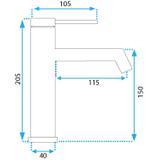 Baterie pentru baie Rea Foss Nickel Brush Low