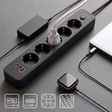 Listwa zasilająca Przedłużacz 5 gniazda + 2x USB-A + USB-C JNH022-5A Czarny