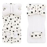 Mata do wózka dwustronna 4w1 White/Black Star