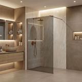 Paravan de dus Rea Flexi Grey / Brush Copper 80