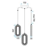 LAMPA SUFITOWA WISZĄCA LED G173-3CP ZŁOTA