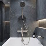 Vanová baterie Rea Lungo Stripe Brush Nickel