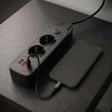 Listwa zasilająca Przedłużacz 2 gniazda + 2x USB-A + USB-C JNH023-2B Czarny