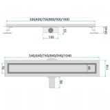 Odpływ Liniowy REA NEOX PRO Stal Szczotkowana 80