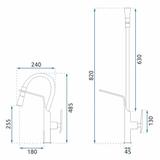 Rubinetto da cucina Rea Castor Brush Nickel