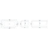 Acryl Wandmontage Wanne VENETA 170 cm