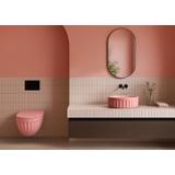 Set: Wall-hung toilet bowl + Countertop washbasin Rea Light Pink Matt