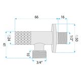 Vinkelventil Diamond 03 1/2" x 3/4"Gold