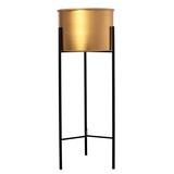 Zestaw 3 Złoto-Czarnych Kwietników Metalowych