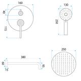 Shower system Rea Foster Brush Nickel + BOX