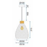 Hängelampe Glas Retro Black APP897-1CP