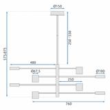 Deckenlampe 8-Ramienna APP598-8C Black