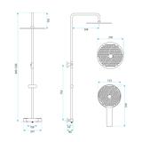 Set de duș fără pipă cu termostat Rea Lungo Gold