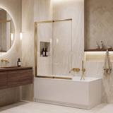 Paravento vasca scorrevole REA Dario Brush Gold 120