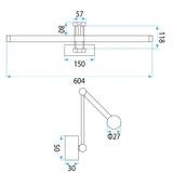Bathroom LED wall sconce APP1900-1W 60cm BRUSH GOLD