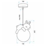 LAMPA SUFITOWA WISZĄCA ŚPIĄCY KRÓLICZEK G164-1CP