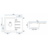 Kuchynský drez REA NORTH - šedá žula