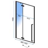 Въртяща врата за душ кабина Rea FARGO BLACK MAT 100